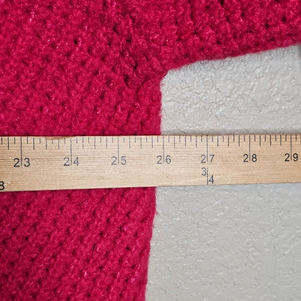 J.Crew Womens XL Pink Cable Knit Cardigan Oversized Button Front Sweater - Picture 13 of 13